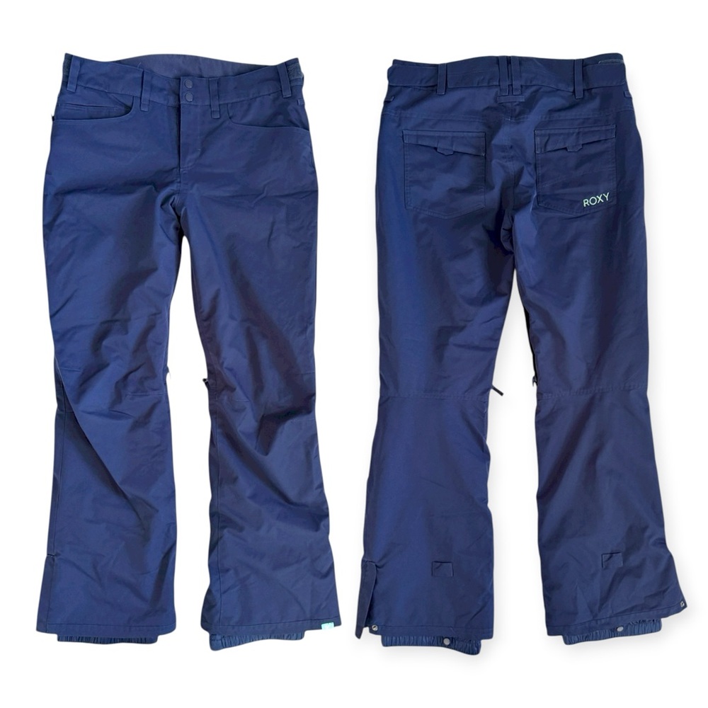 ROXY Womens Snowboard Peacoat Navy Blue Backyard Snow Pant Large Ski Winter